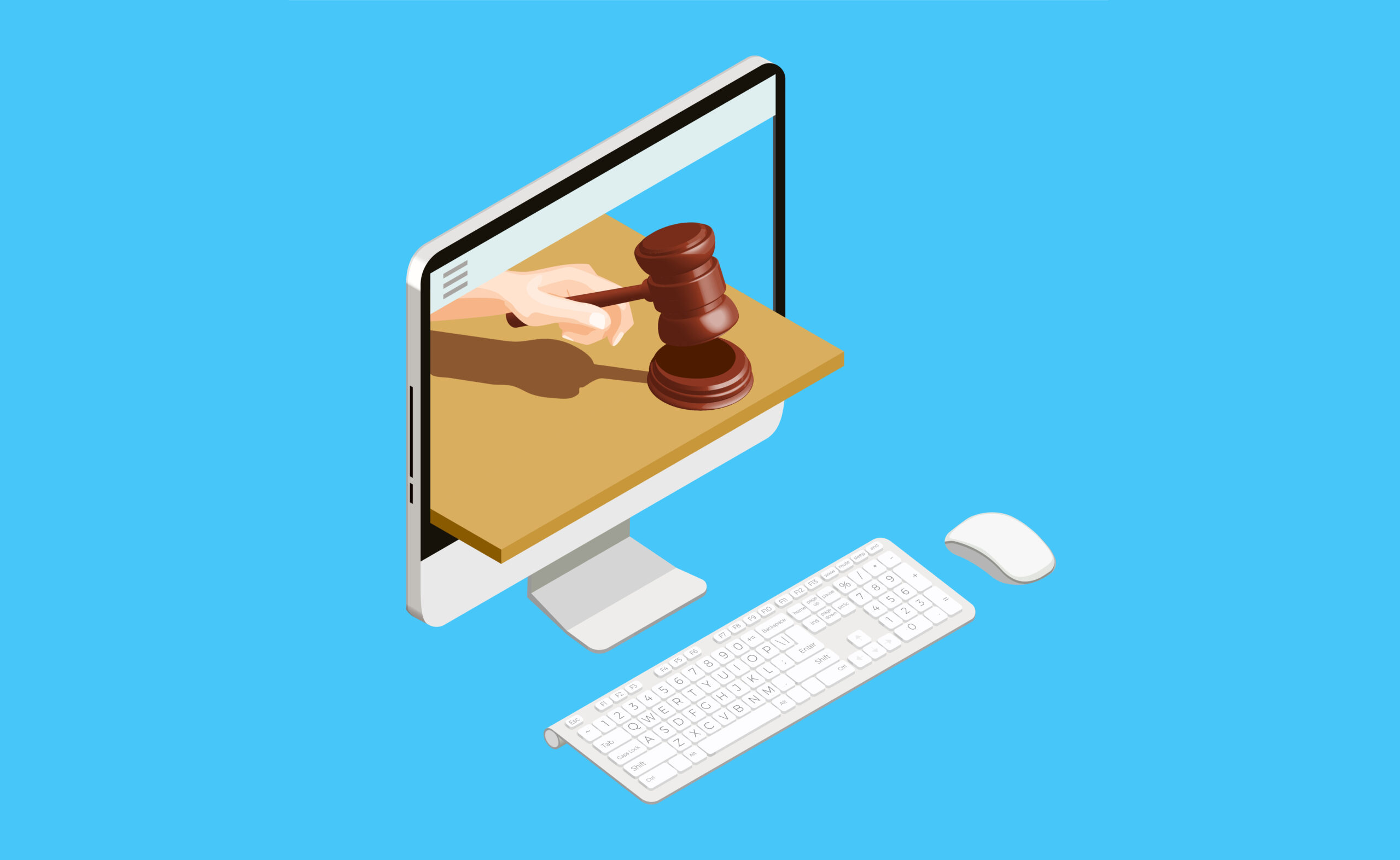 Auction Online Computer Concept