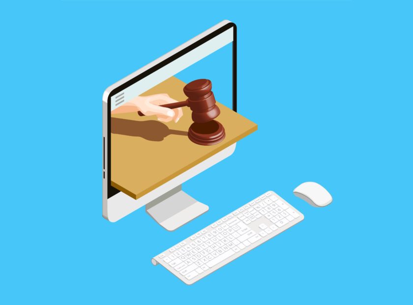 Auction Online Computer Concept